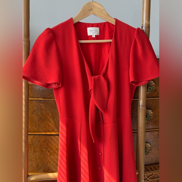 Sezane Ophelia Dress Corail - Size 34 - Picture 5 of 7